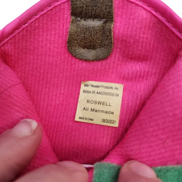 Ariat Kids Roswell Western Booties With Cactus Print & Pink Accents - Picture 6 of 6